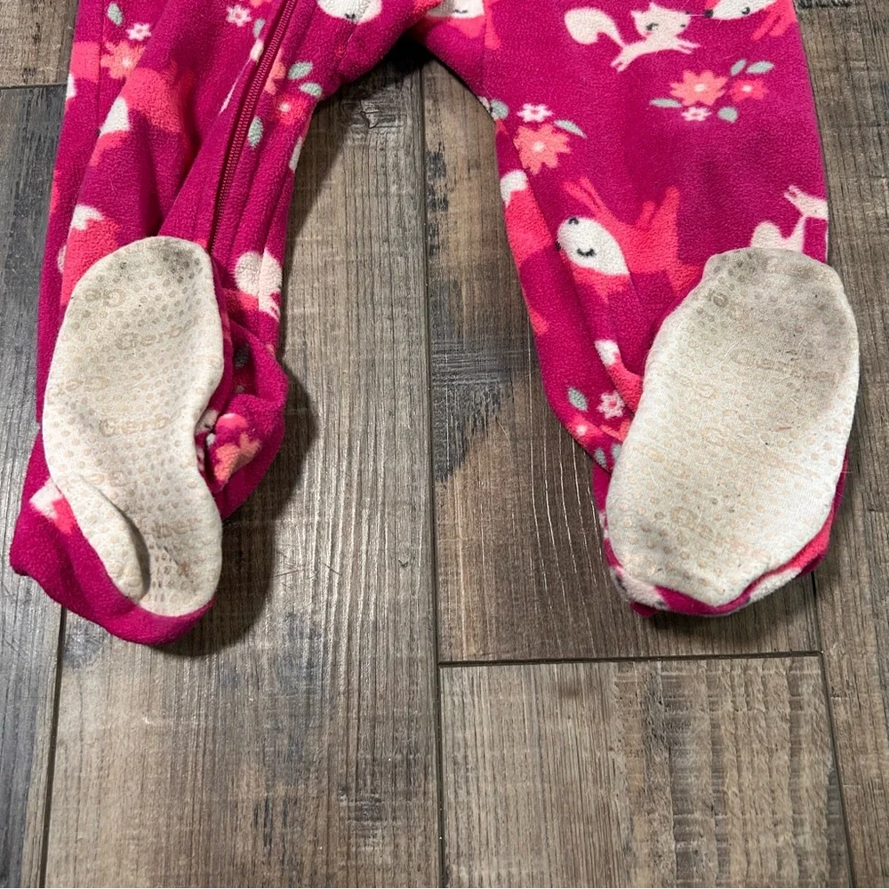 Gerber Toddler Girl Loose Fit Fleece Footed Pajamas‎ Size 24 Months 2T Lot Of 4